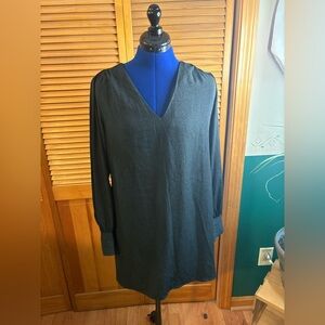 a new day Black Textured V-Neck Blouse